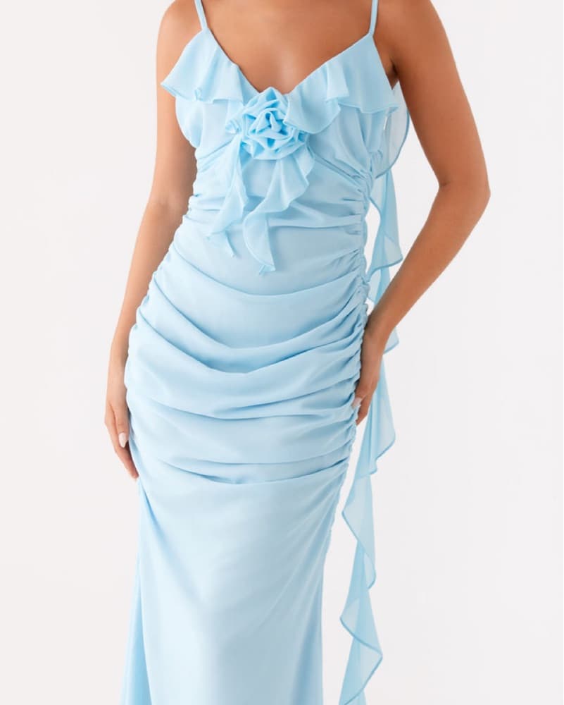 Blue Low Back Dress - Image 2