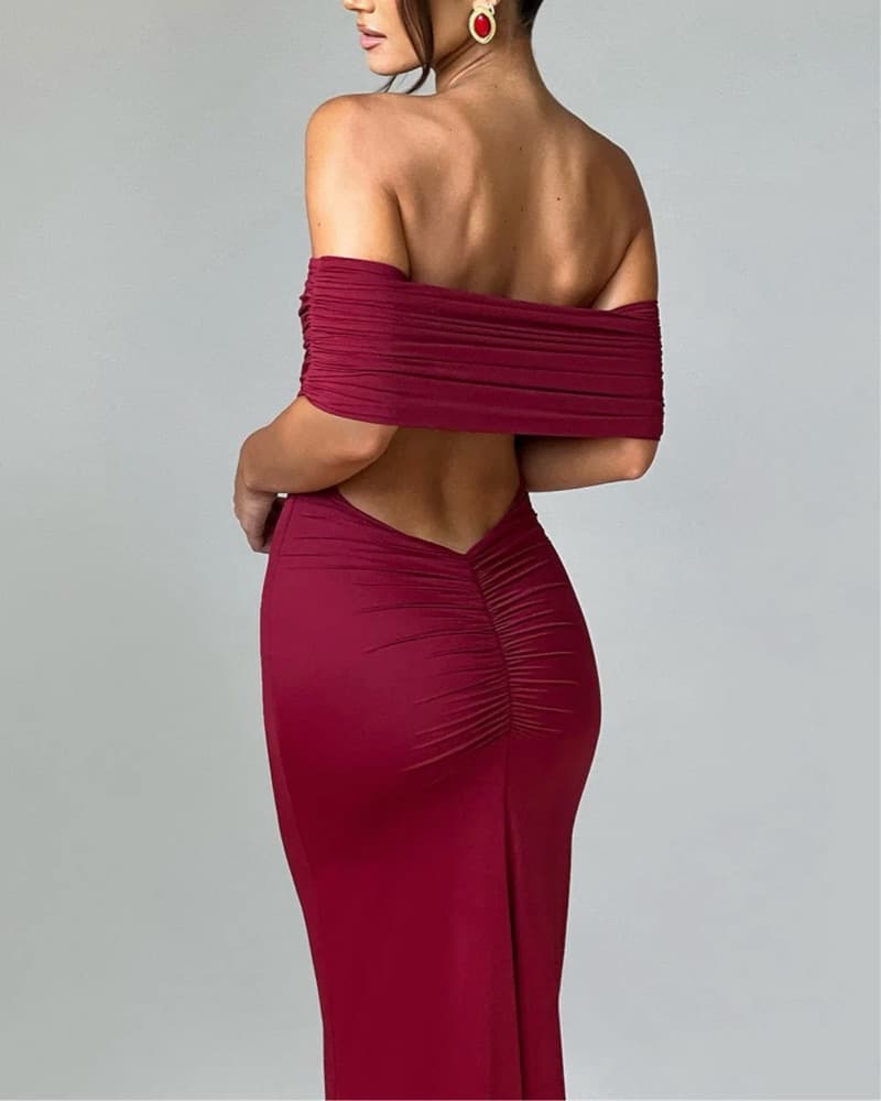 Babyboo Belinda Maxi Dress Burgandy  - Image 3