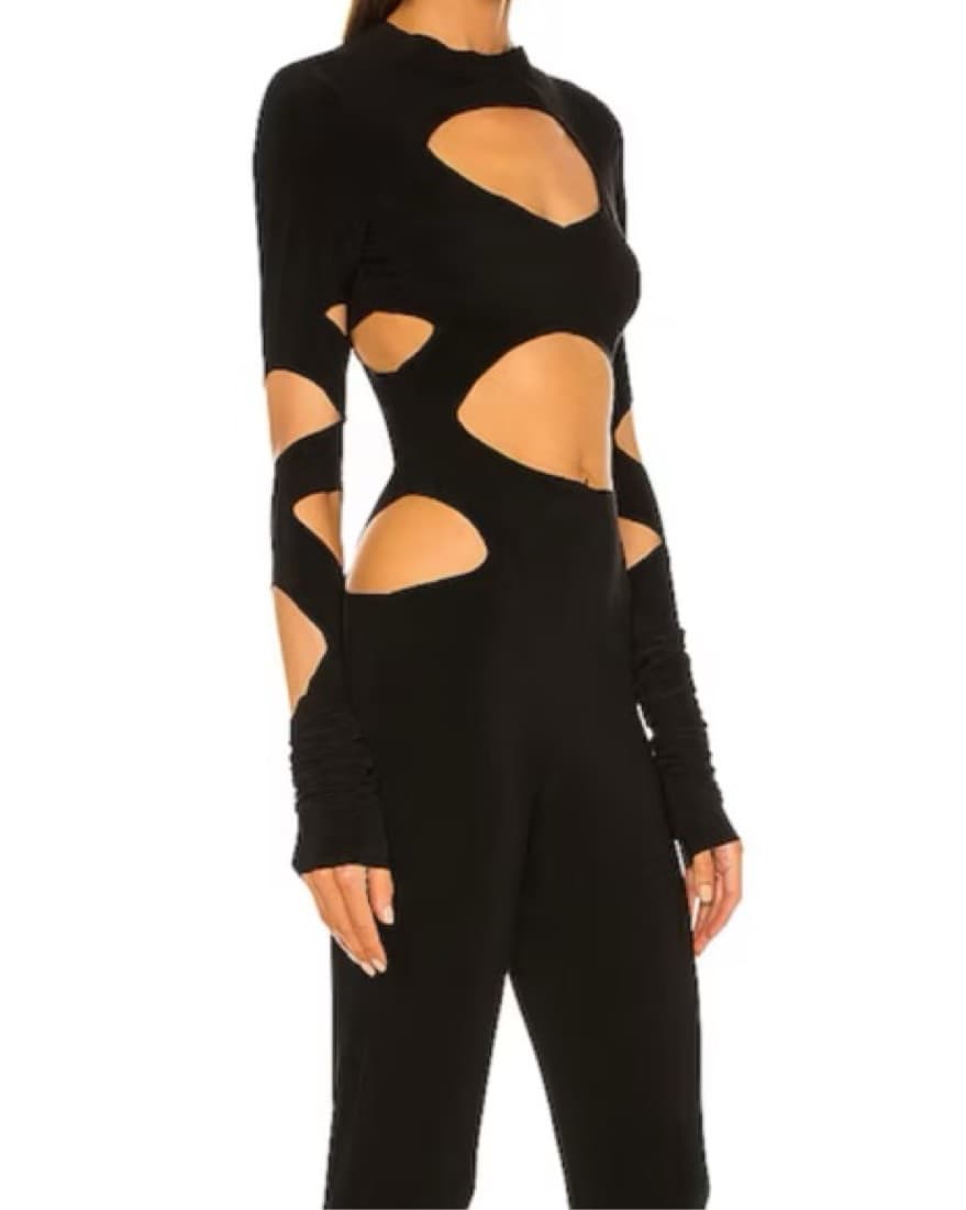 Norma Kamali Aztec Catsuit in Black - Image 2