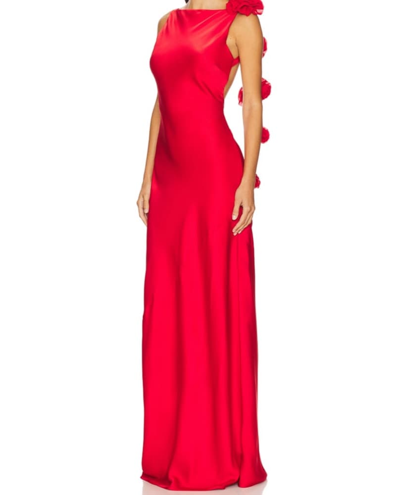Red Backless Maxi Dress - Image 3