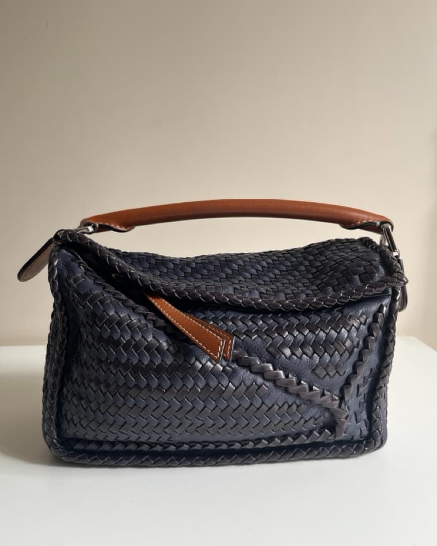 Loewe Puzzle Bag woven navy  - Image 3