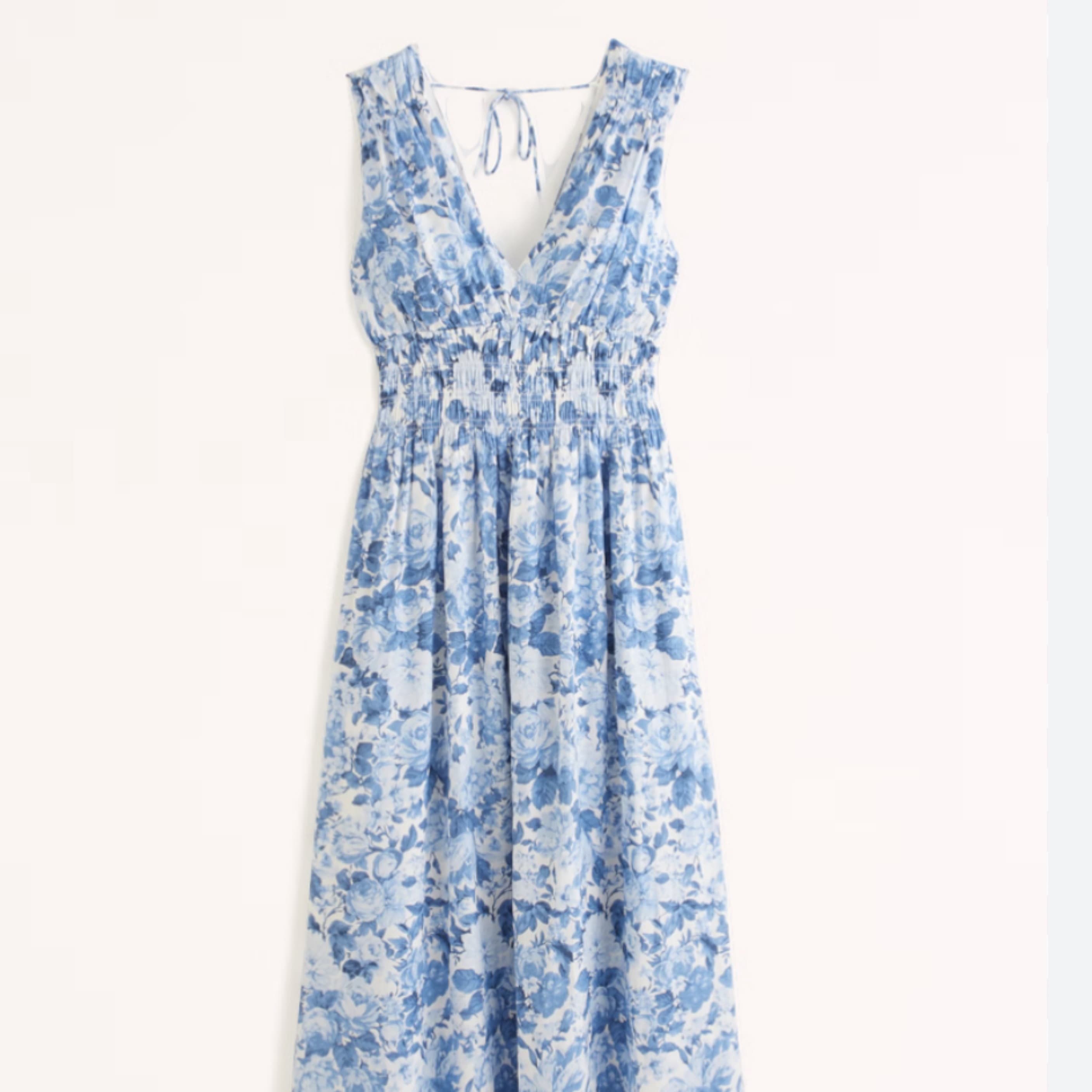 Blue and White Floral Maxi Dress - Image 1