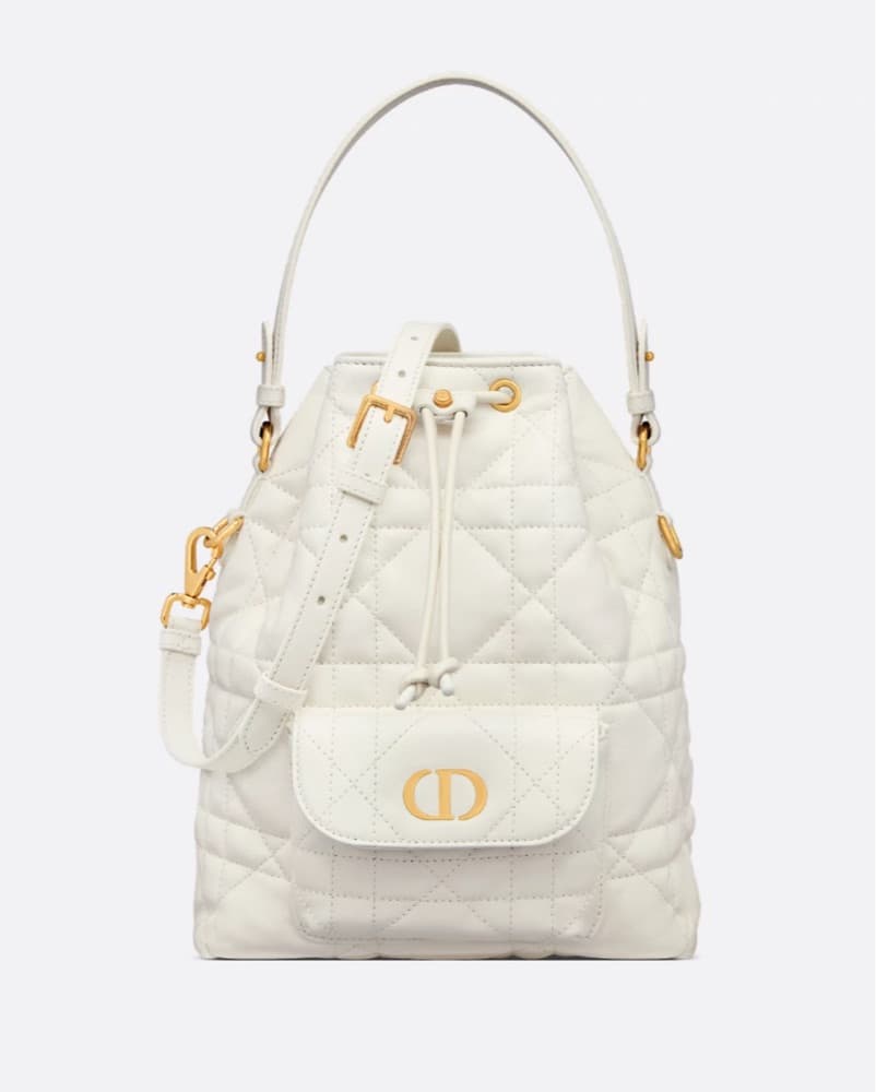 Dior Caro Bucket Bag White  - Image 1