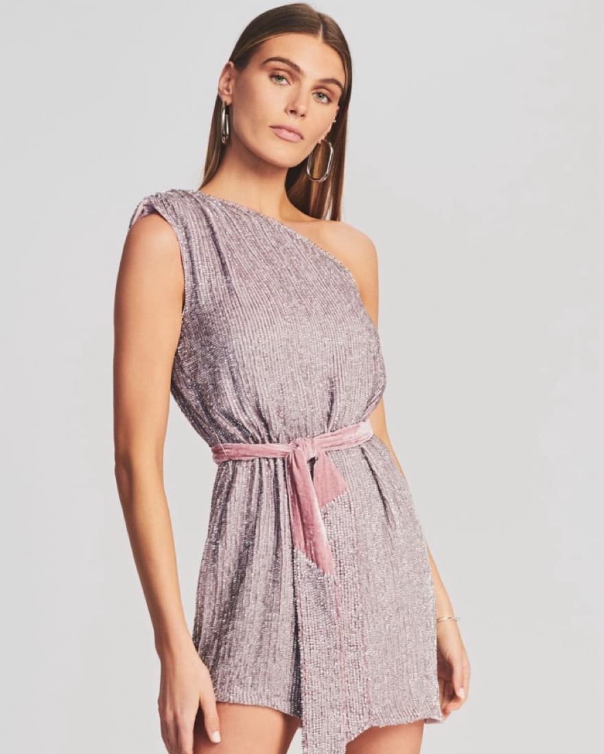Retrofete One Shoulder Lilac Dress   - Image 4