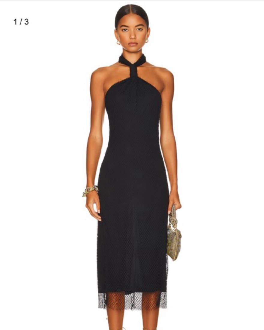 Helmut Lang Mesh Layered Midi Dress - Image 1