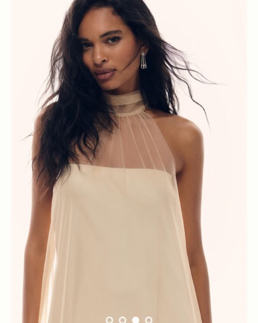 Sheer Tulle Halter Dress - Image 3