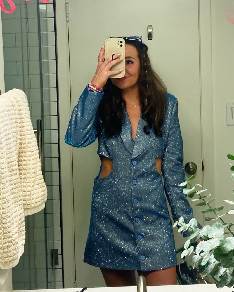 SLA the Label Blue Sparkly Cutout Dress - Image 3