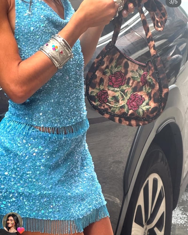 Blue Sequin Set (Halter Top + Skirt) - Image 3