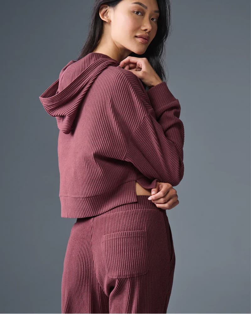 Alo Burgundy Loungewear Set - Image 3