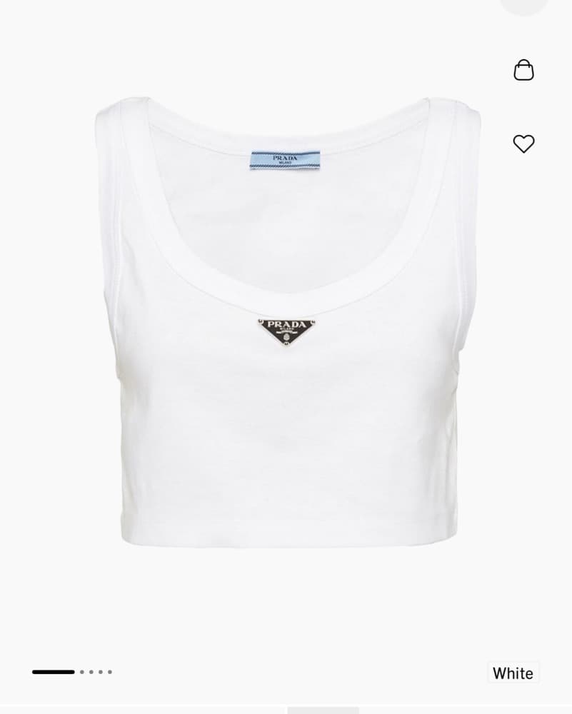 Chic White Prada Crop Top - Image 2