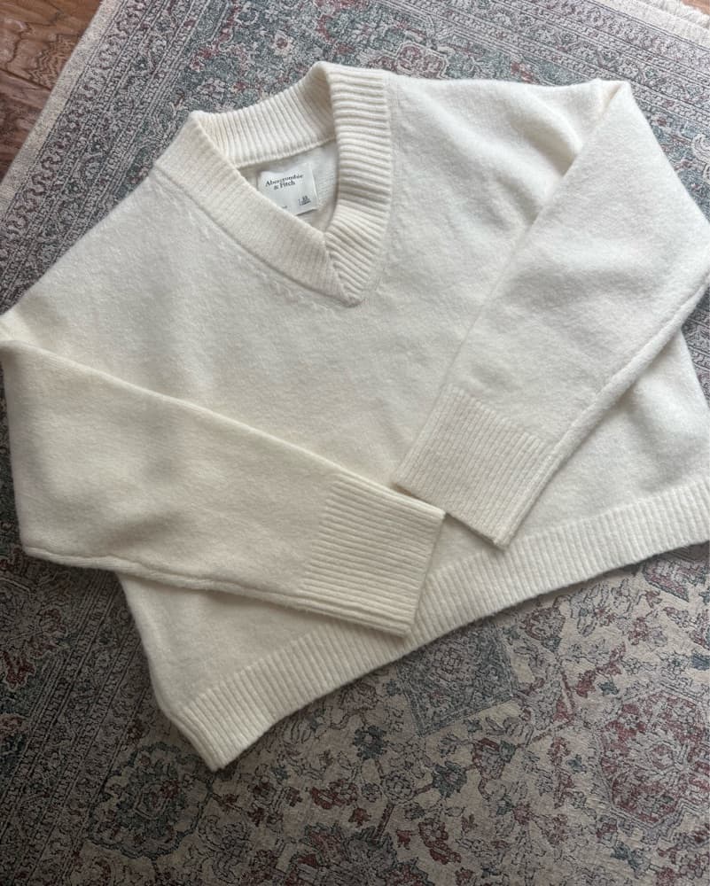Cozy V Neck Knit Sweater - Image 2
