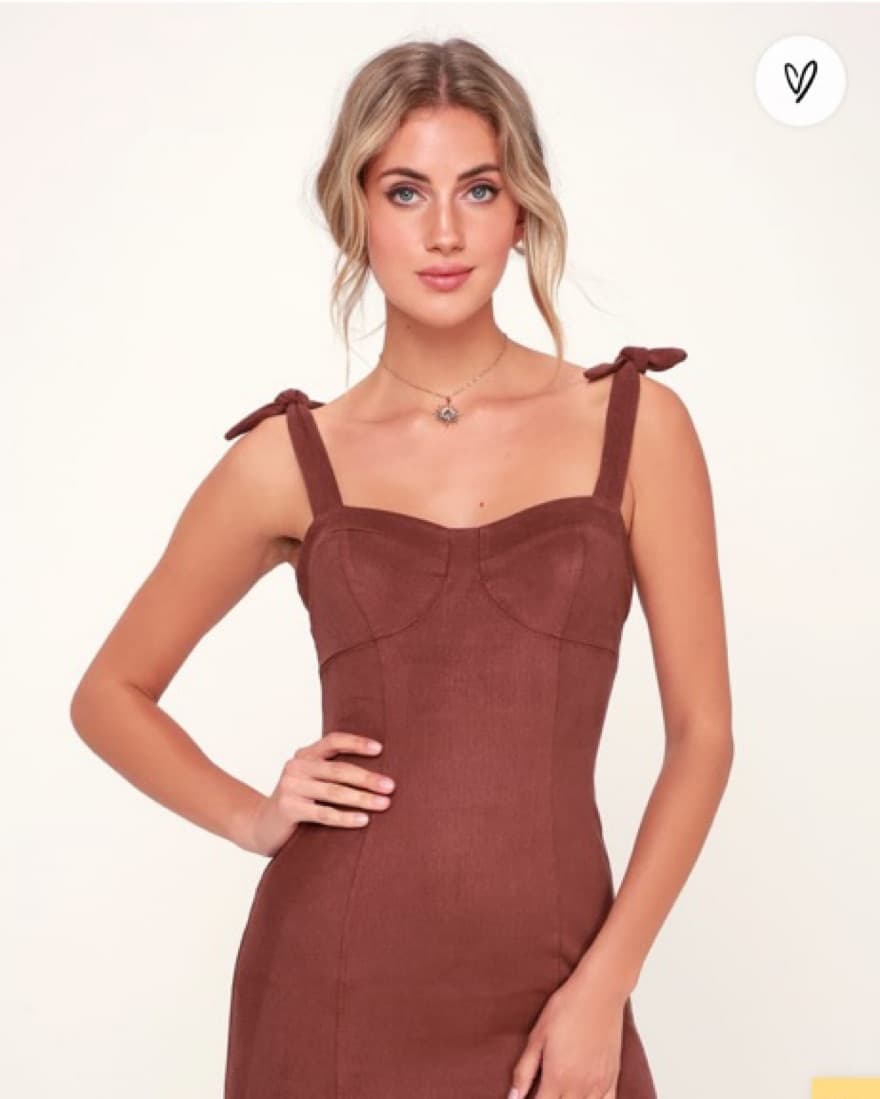 Terracotta Tie Sleeve Dress - Image 2