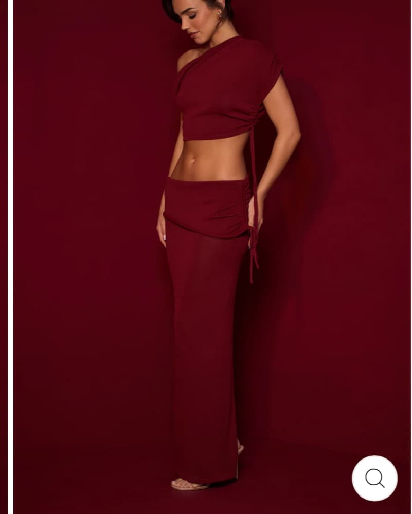 Wine CO-ORD Set - Crop top & Skirt Sz 8 - Image 6