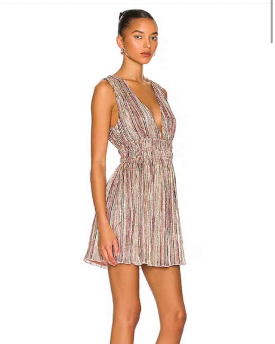 REVOLVE Edie Mini Dress in Metallic - Image 1