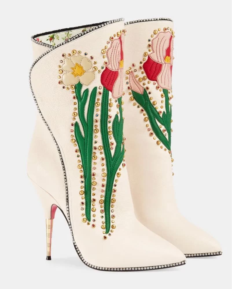 Gucci Runway Intarsia Cowboy Boots - Image 1