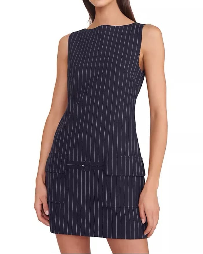 Staud Sheila Pinstripe Dress - Image 2