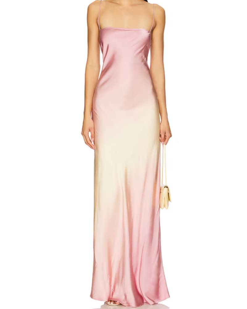 Satin Slip Maxi Dress in Sunset  - Image 1