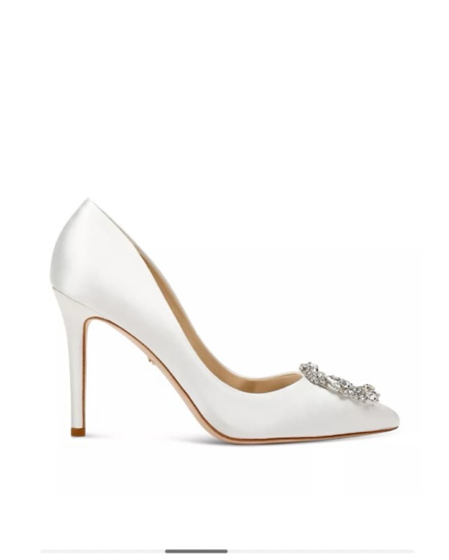 Badgley Mischka White Satin Shoes  - Image 2