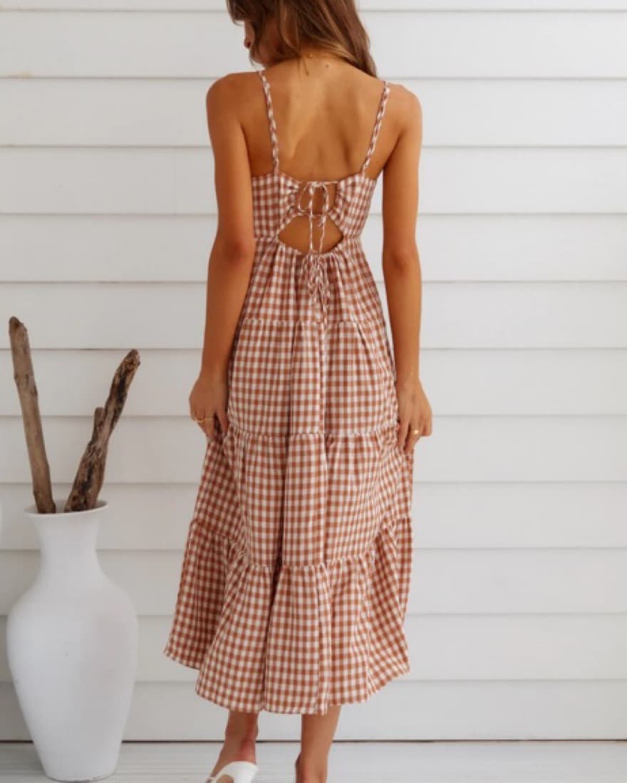 Gingham Dreams Maxi Dress - Image 3