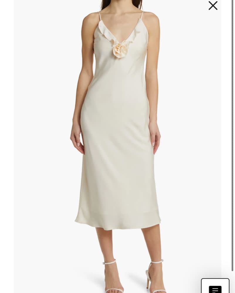 Cream Satin Bailey Midi Dress - Image 1