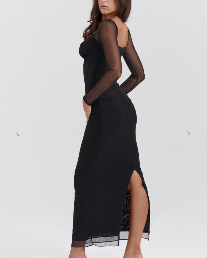 Katrina Black Maxi Dress - Image 3