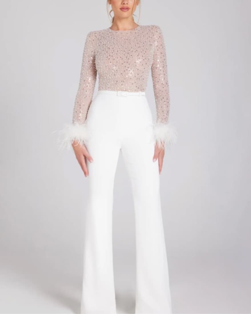Nadine Merabi Amelia White jumpsuit  - Image 1