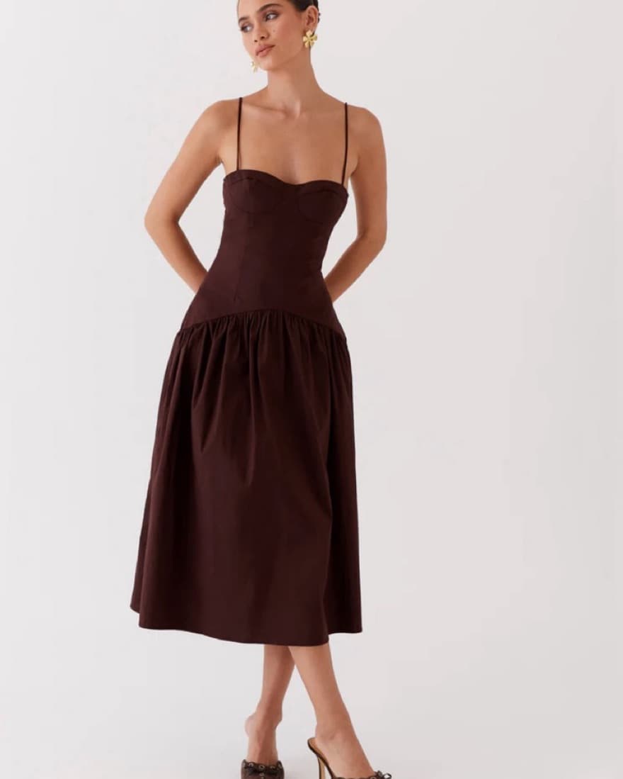 Peppermayo Brown Drop Waist Dress - Image 2