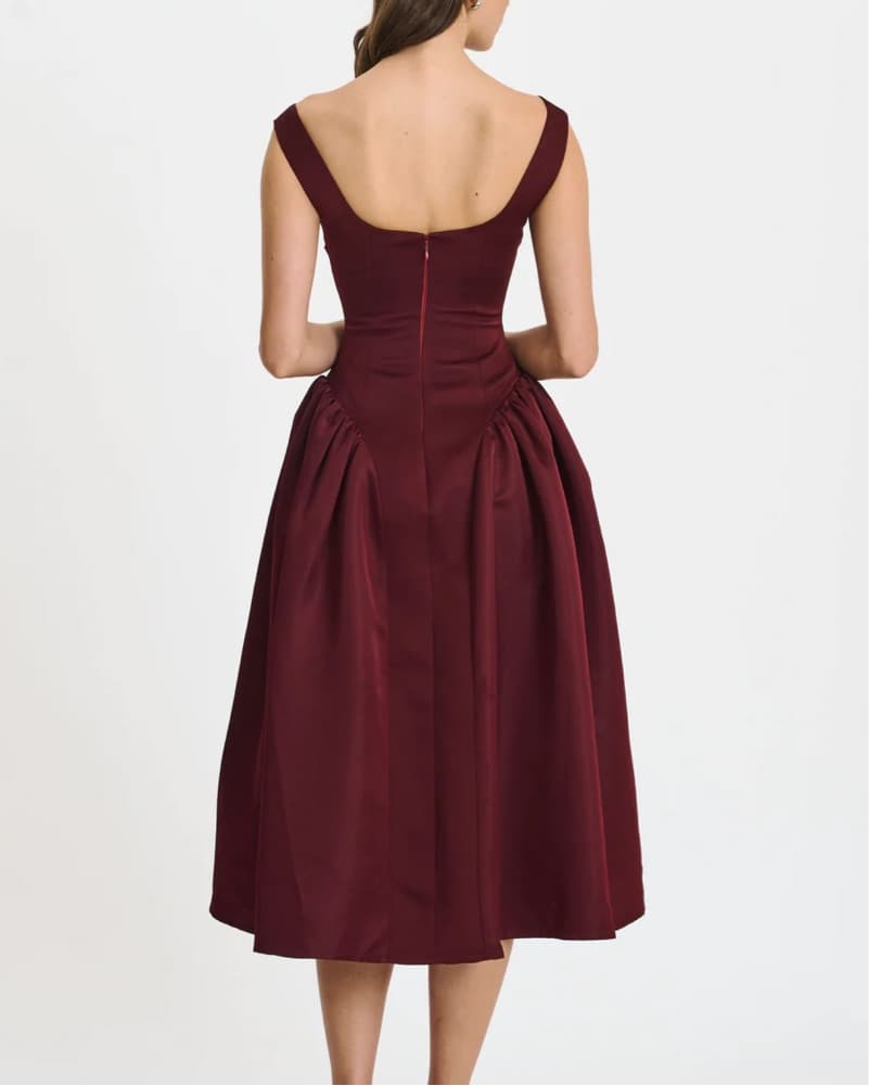 Burgundy flared maxi dress - Image 5