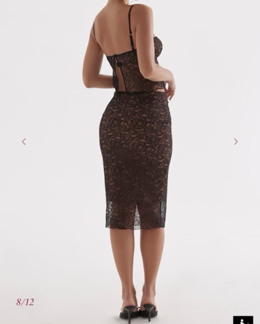 Black Lace House of CB Yolanda Skirt Set - Image 4