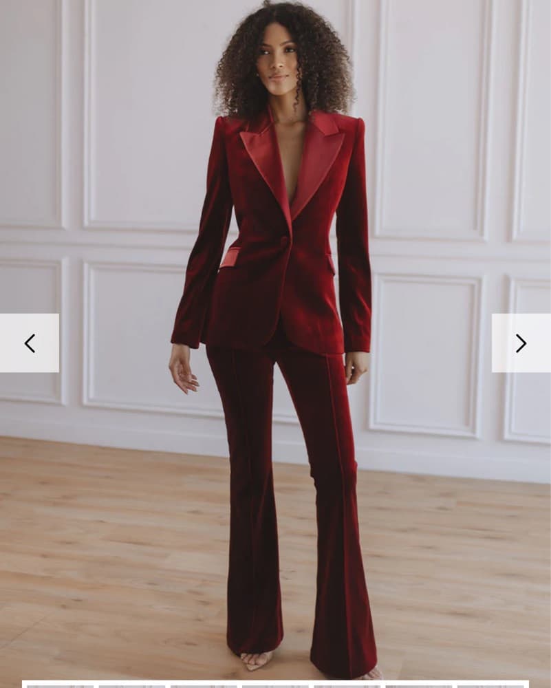 Radiant Red Velvet Suit - Image 4