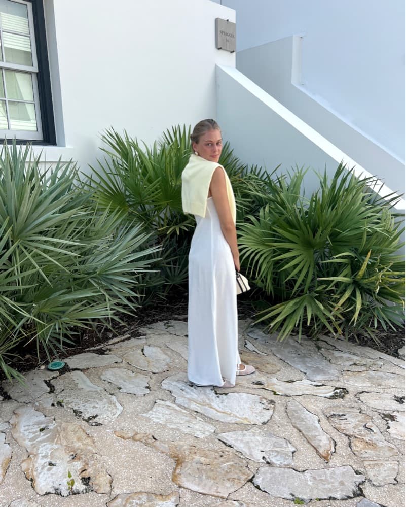 Wite Linen Maxi Dress - Image 2
