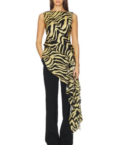 SOFIA RICHIE Asymmetrical Zebra Top - Image 2