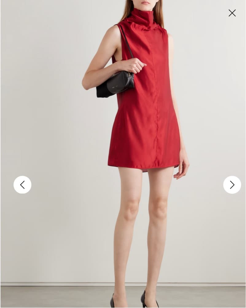 Khaite | Elegant Red Satin Mini Dress - Image 3