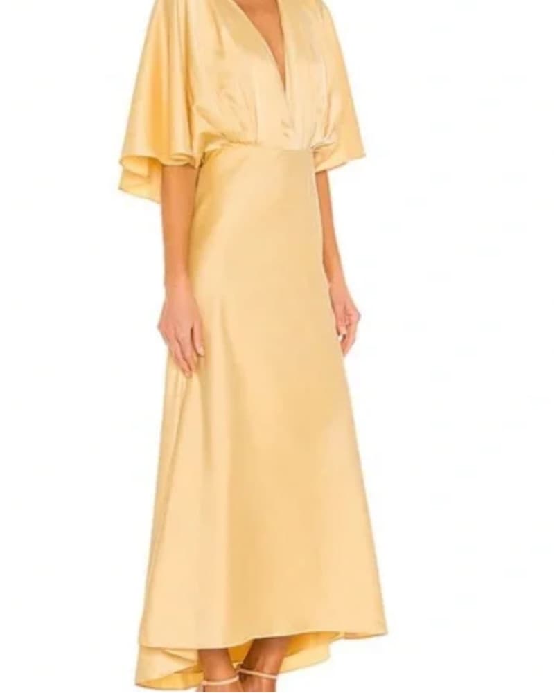 Midi Isabelle Dress In Cream Yellow - Image 2