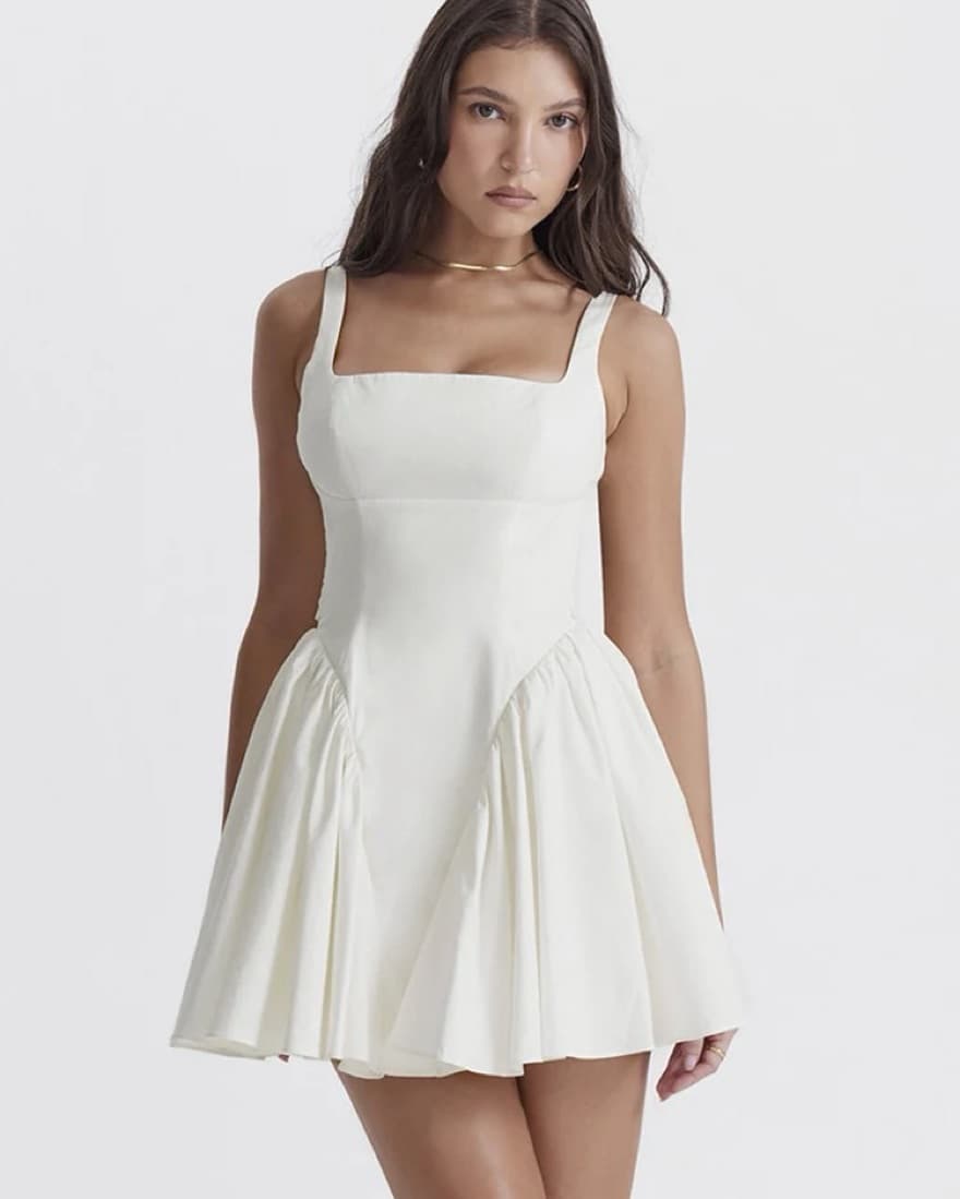 Backless Bow Mini Dress - Image 1