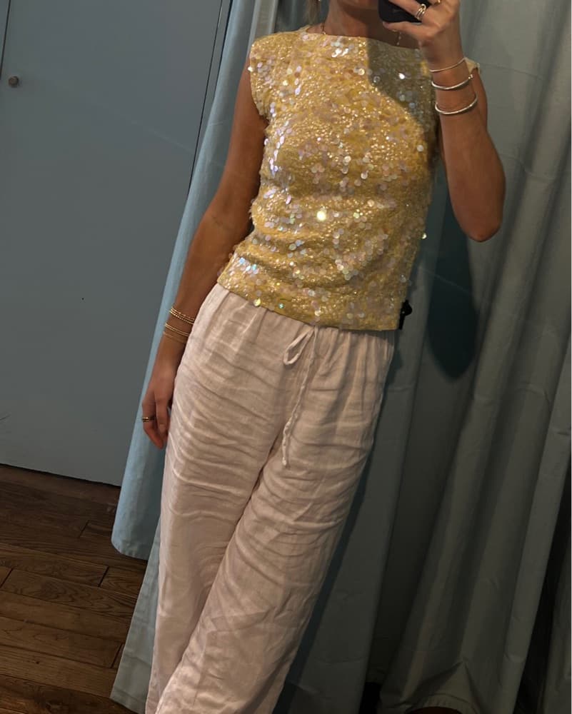 Yellow Sequin Top - Image 1