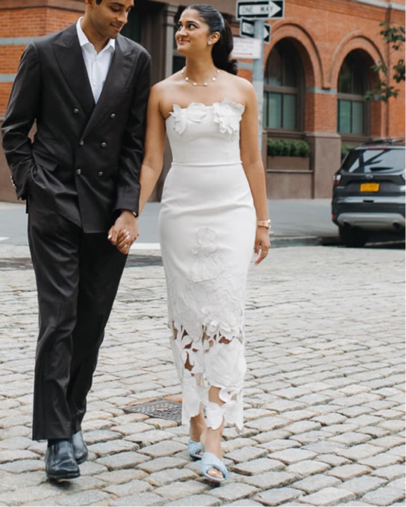 LEO LIN Rayne Strapless Appliqué Dress - Image 1