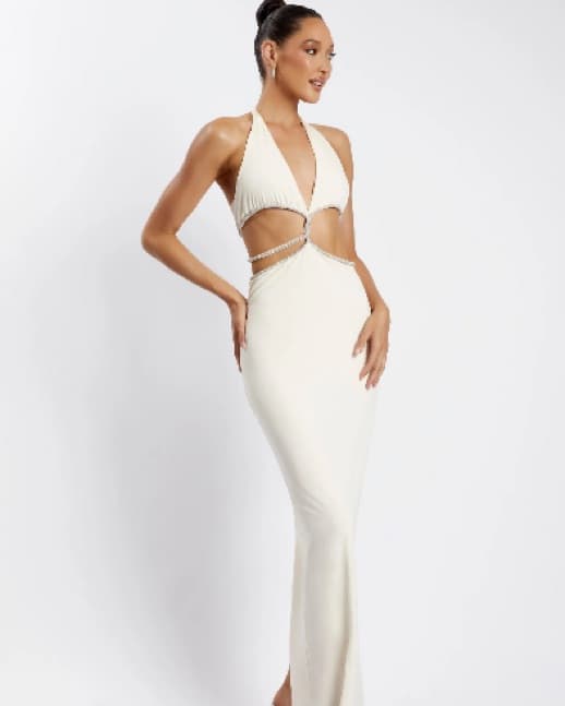 Diamante Cut Out Midi Dress  - Image 1