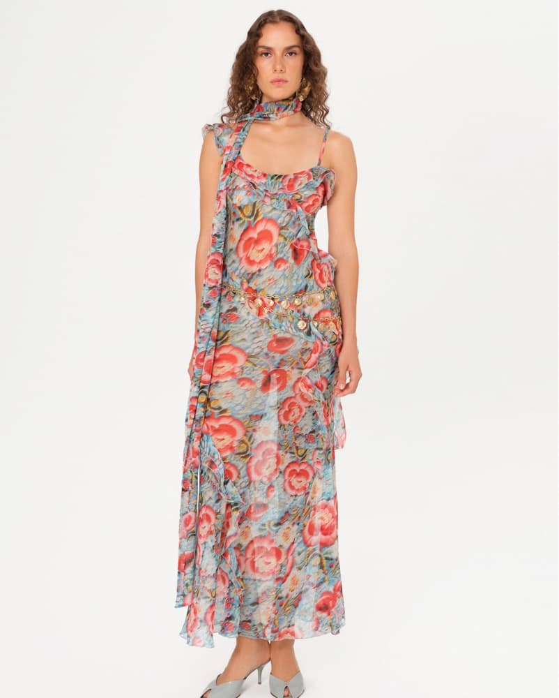 Siedres Monica Rose Scarf Dress - Image 1