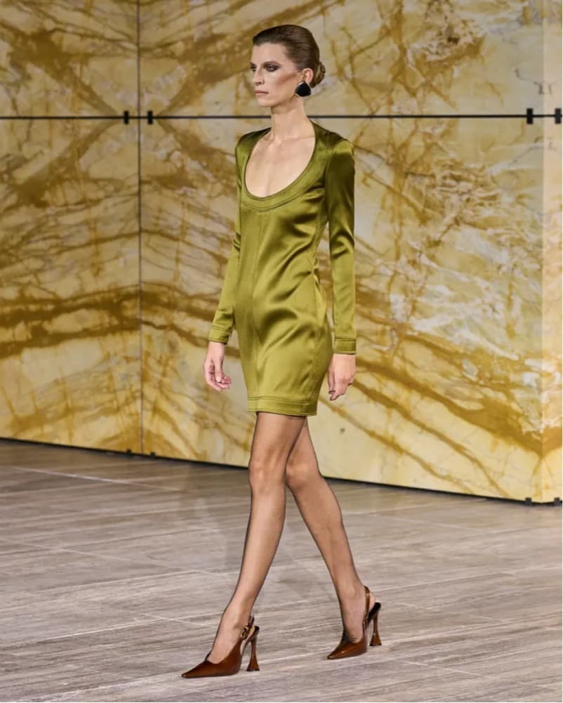 NWT SAINT LAURENT Long Sleeve Mini Dress - Image 6