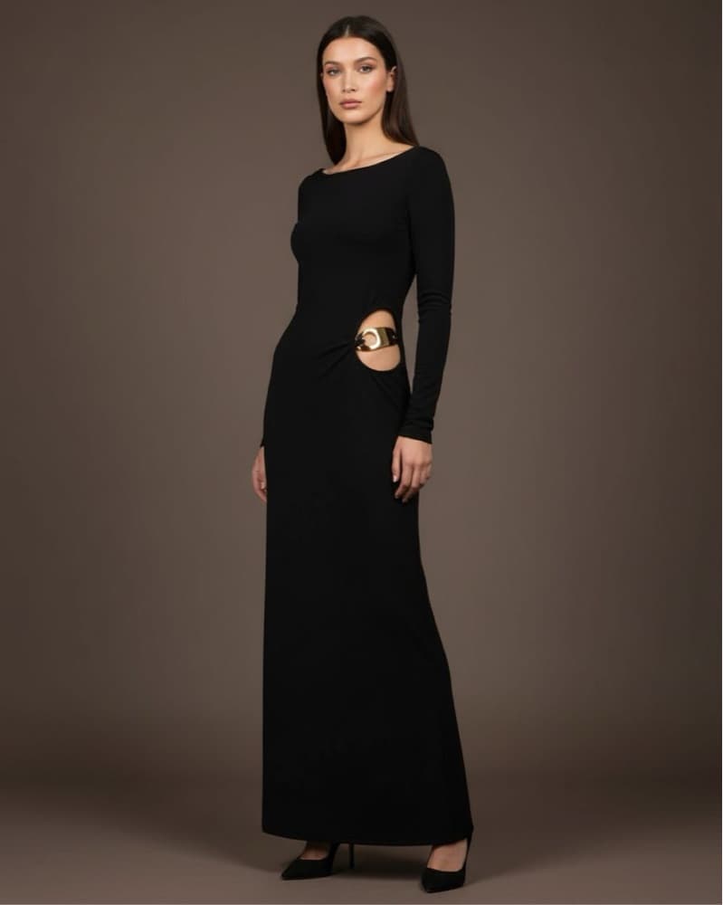 1996 Tom Ford Gucci Cutout Gown In Black - Image 2