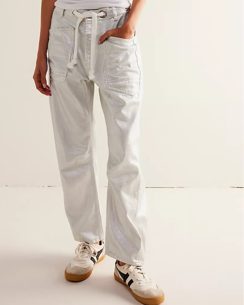 We the Free People Metallic Barrel Denim - Image 1