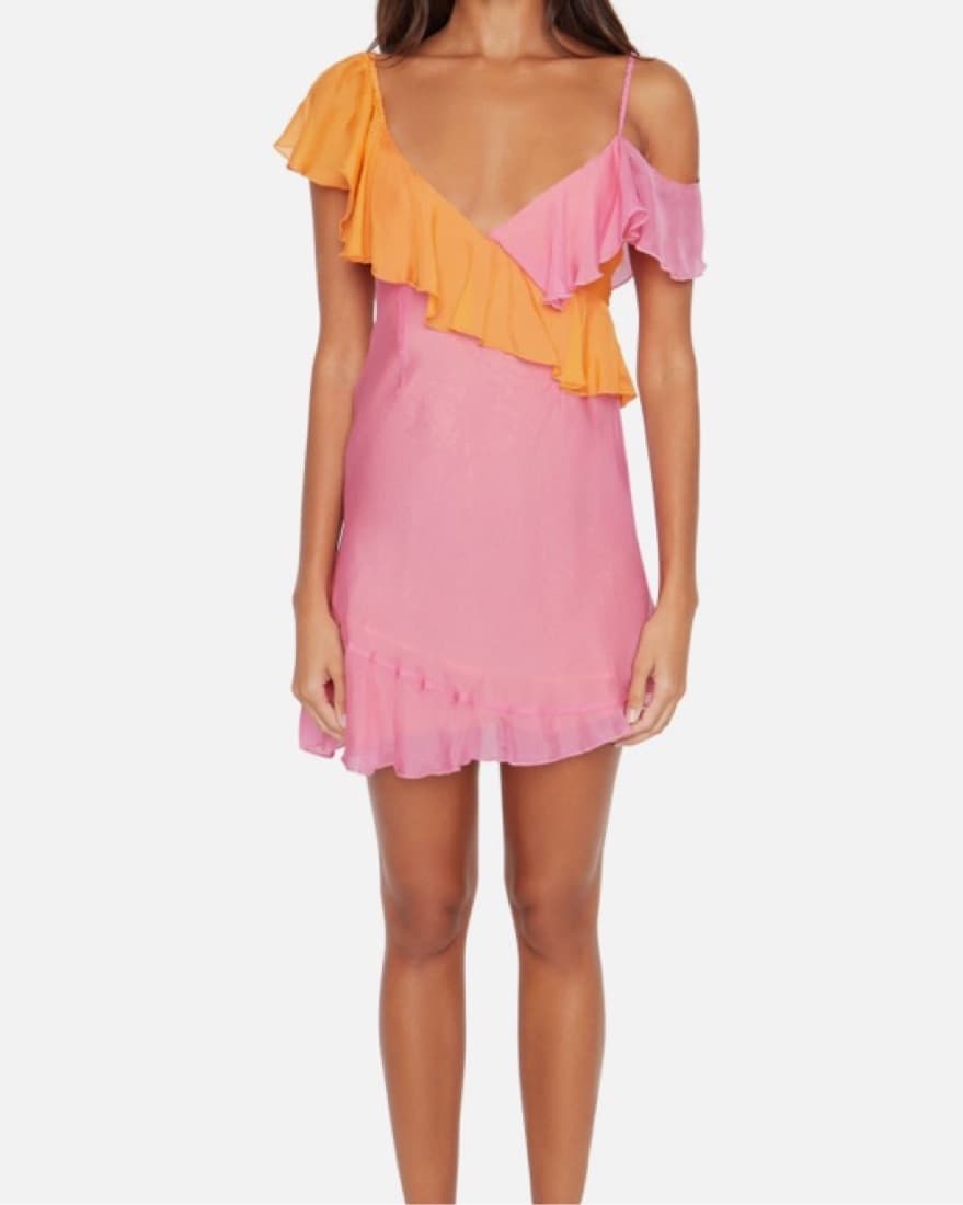 Danielle Guizio Silk Ruffle Dress - Image 1