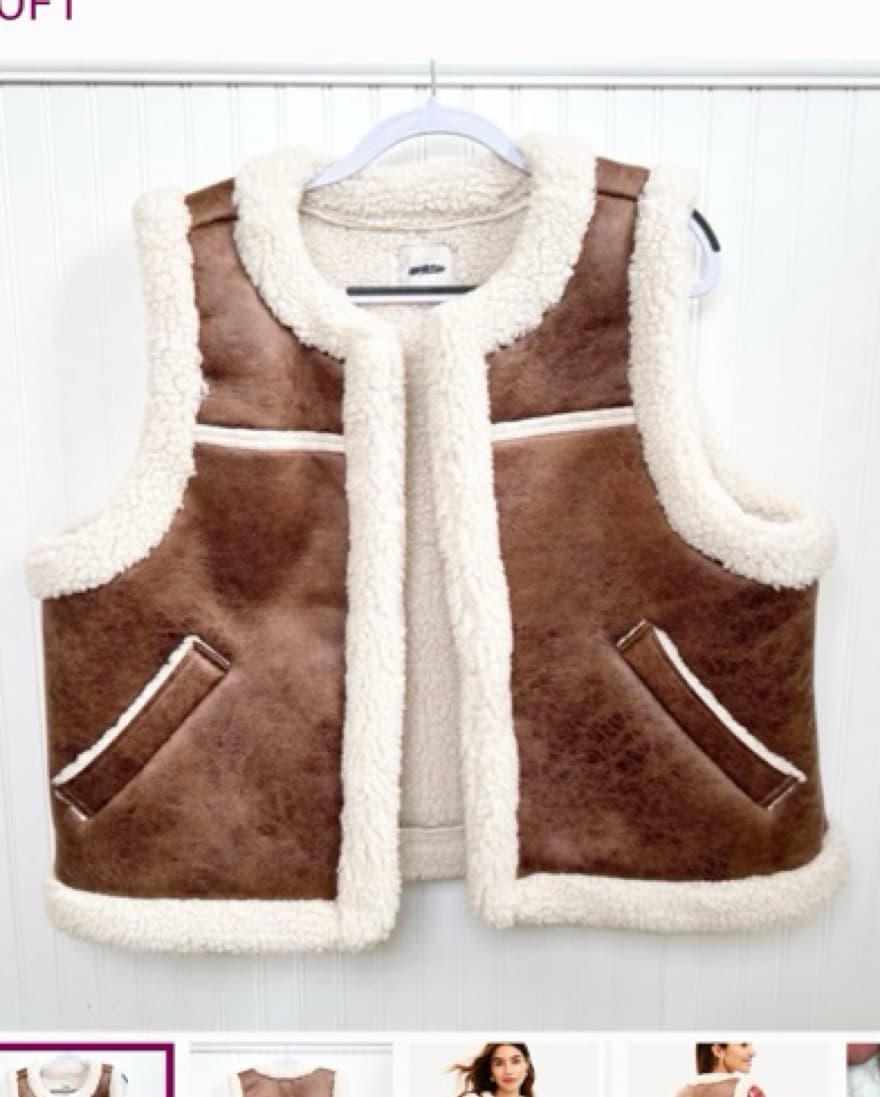 Leather Vest With Fur - Image 1
