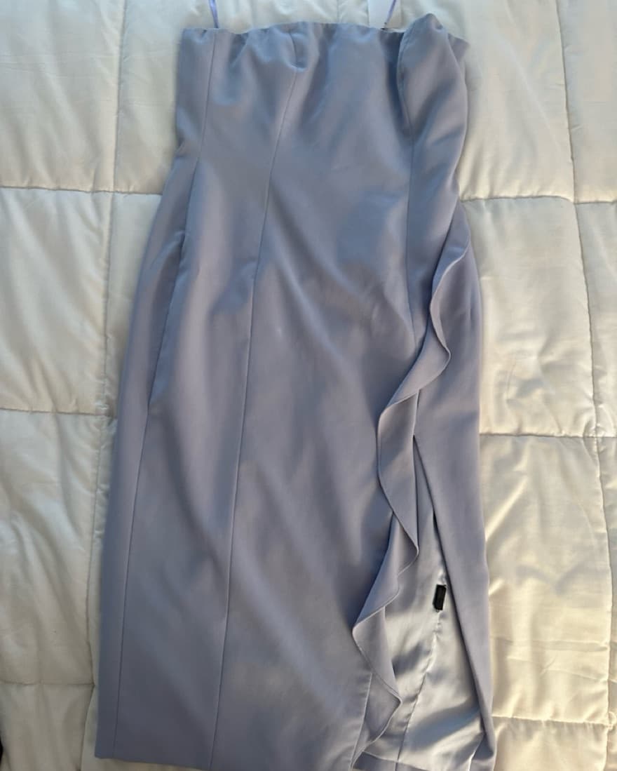 Purple strapless midi dress  - Image 2