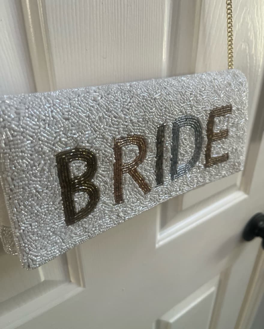 Sparkle Beaded Bride Clutch - Image 2