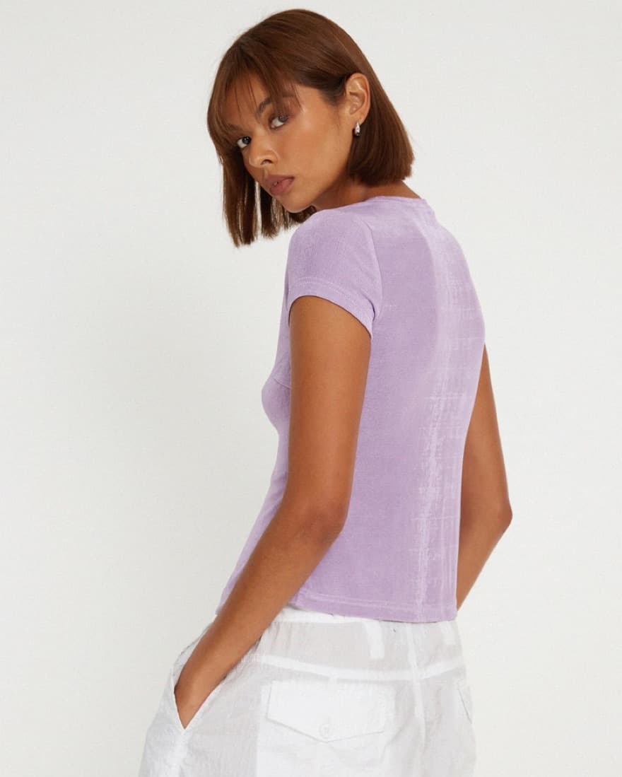 Purple Cut-Out Short Sleeve - Image 3
