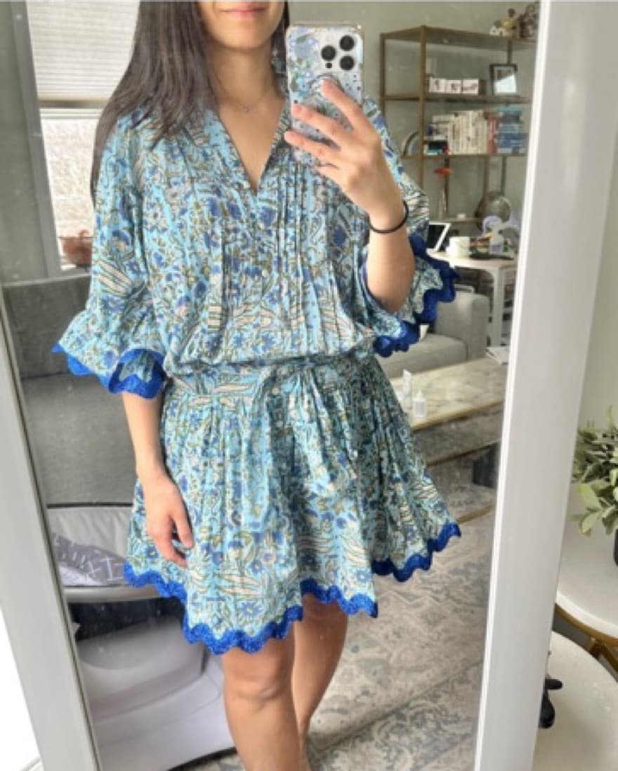 Juliet Dunn Temple Flower Blouson Dress - Image 1