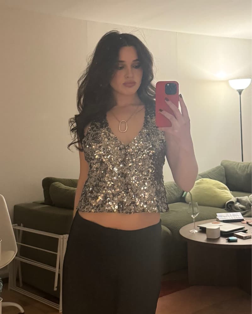 Faye Sequin Vest Top - Image 2