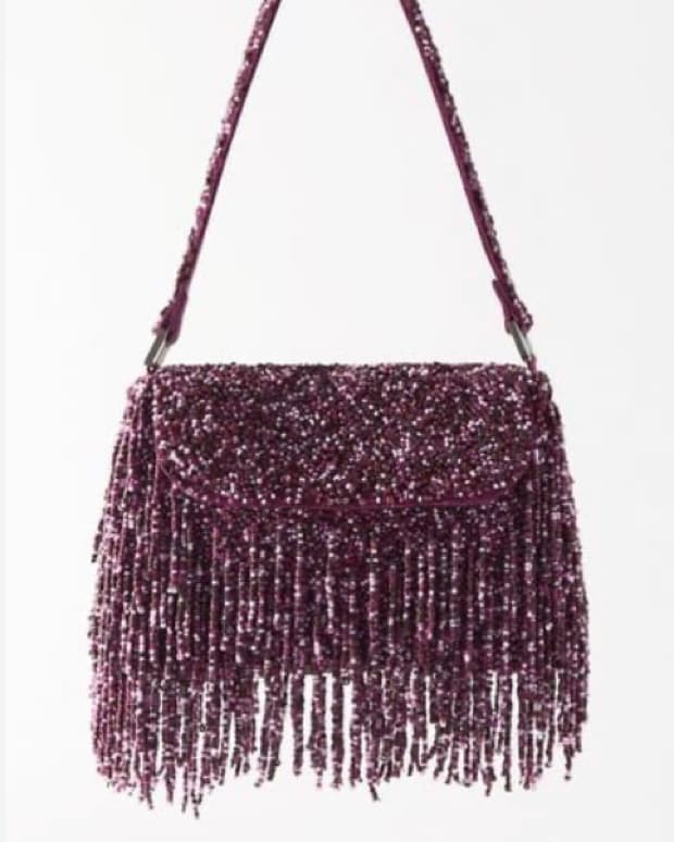 Zara purple beaded hand bag  - Image 1